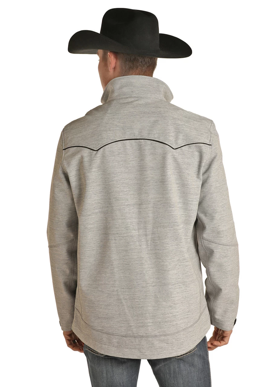 Panhandle Mens Poly Twill Full-Zip Rodeo Jacket- Grey 2 Panhandle Mens Poly Twill Full-Zip Rodeo Jacket- Grey - Image 2