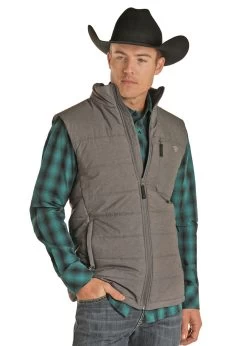 Panhandle Mens Grey Performance Quilted Vest