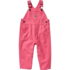 Carhartt Girls Pink Loose Fit Canvas Bib Overall