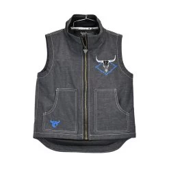 Cowboy Hardware Boys Black Steer Head Graphic Woodsman Vest