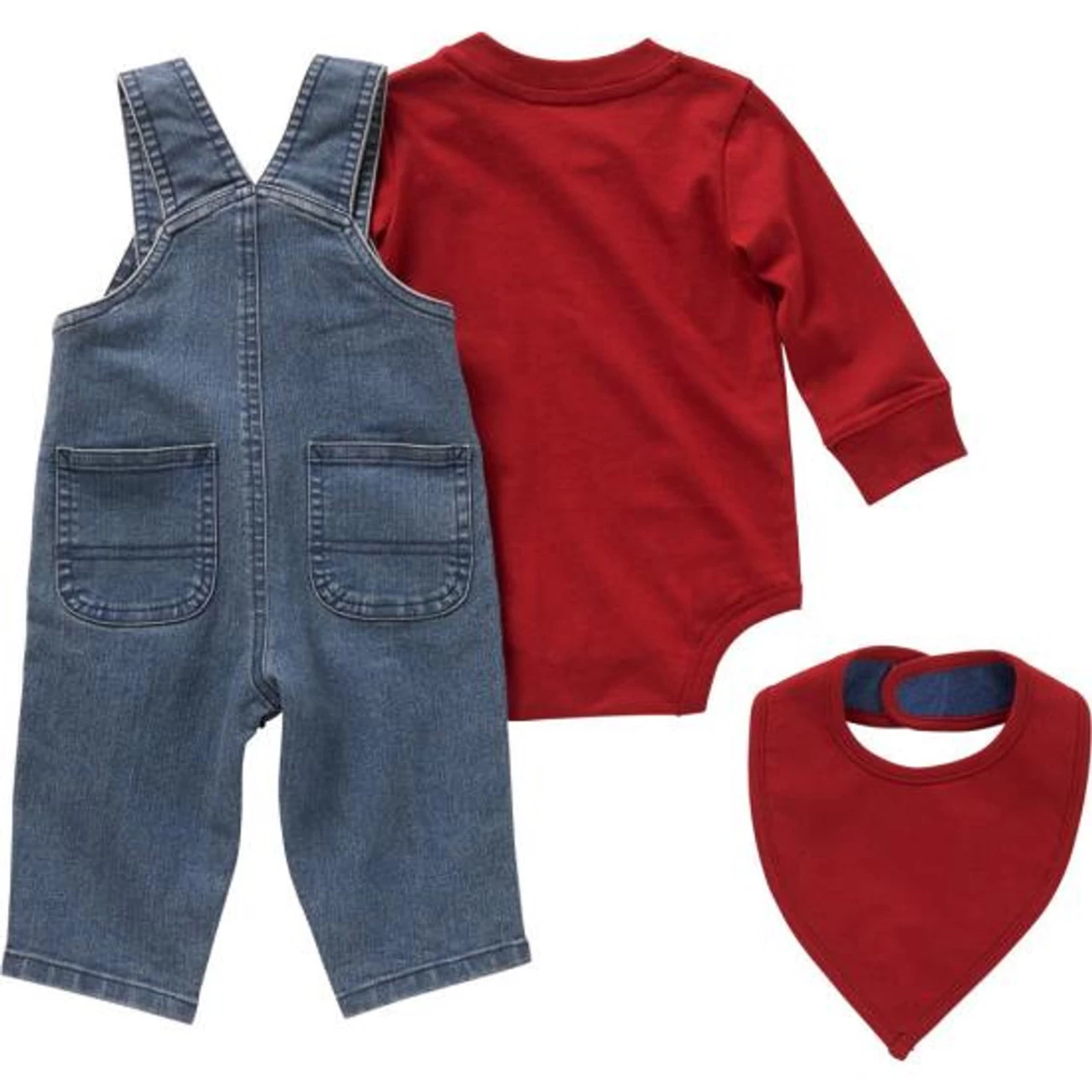 Carhartt Boys Denim Long Sleeve Tool Bodysuit, Overall And Bib Set 2 Carhartt Boys Denim Long Sleeve Tool Bodysuit, Overall And Bib Set - Image 2