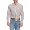 Wrangler Mens Classic White And Black Long Sleeve Shirt