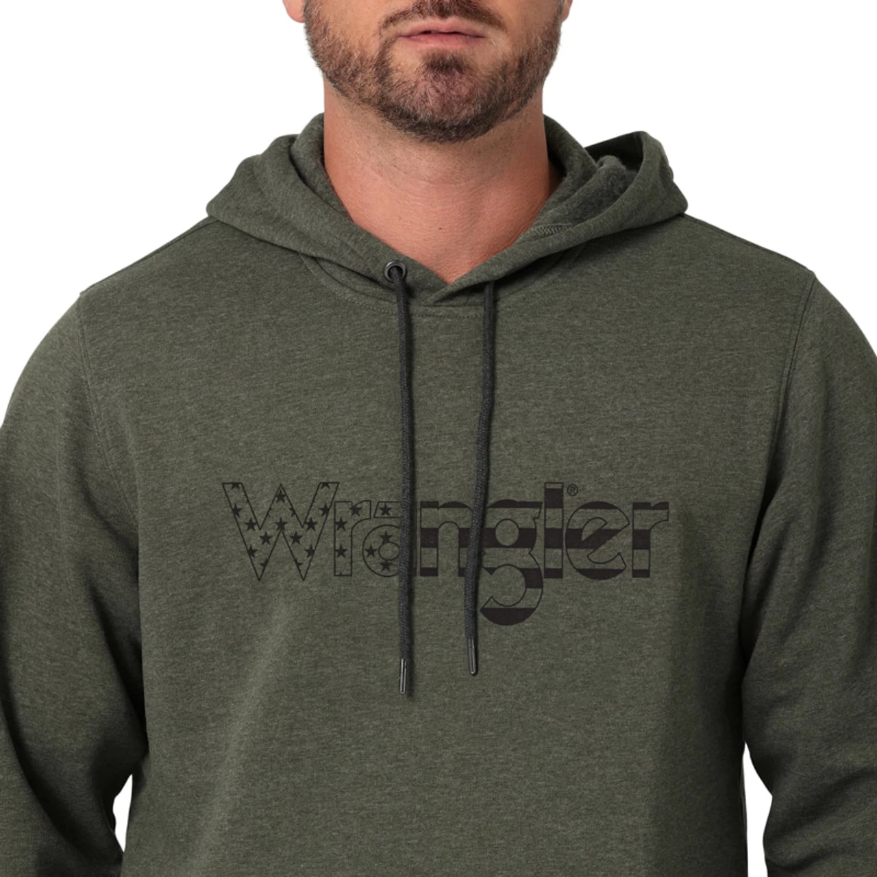 Wrangler Men's Graphic Rope Hoody In Olive Green 3 Wrangler Men's Graphic Rope Hoody In Olive Green - Image 3