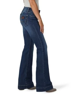 Wrangler Women's Mae Mid Rise Trouser Dark Wash Jeans With Navy Embroidered "W" 12 Wrangler Women's Mae Mid Rise Trouser Dark Wash Jeans With Navy Embroidered "W" -Comprehensive Shop P2737145 6 97444.1688062290