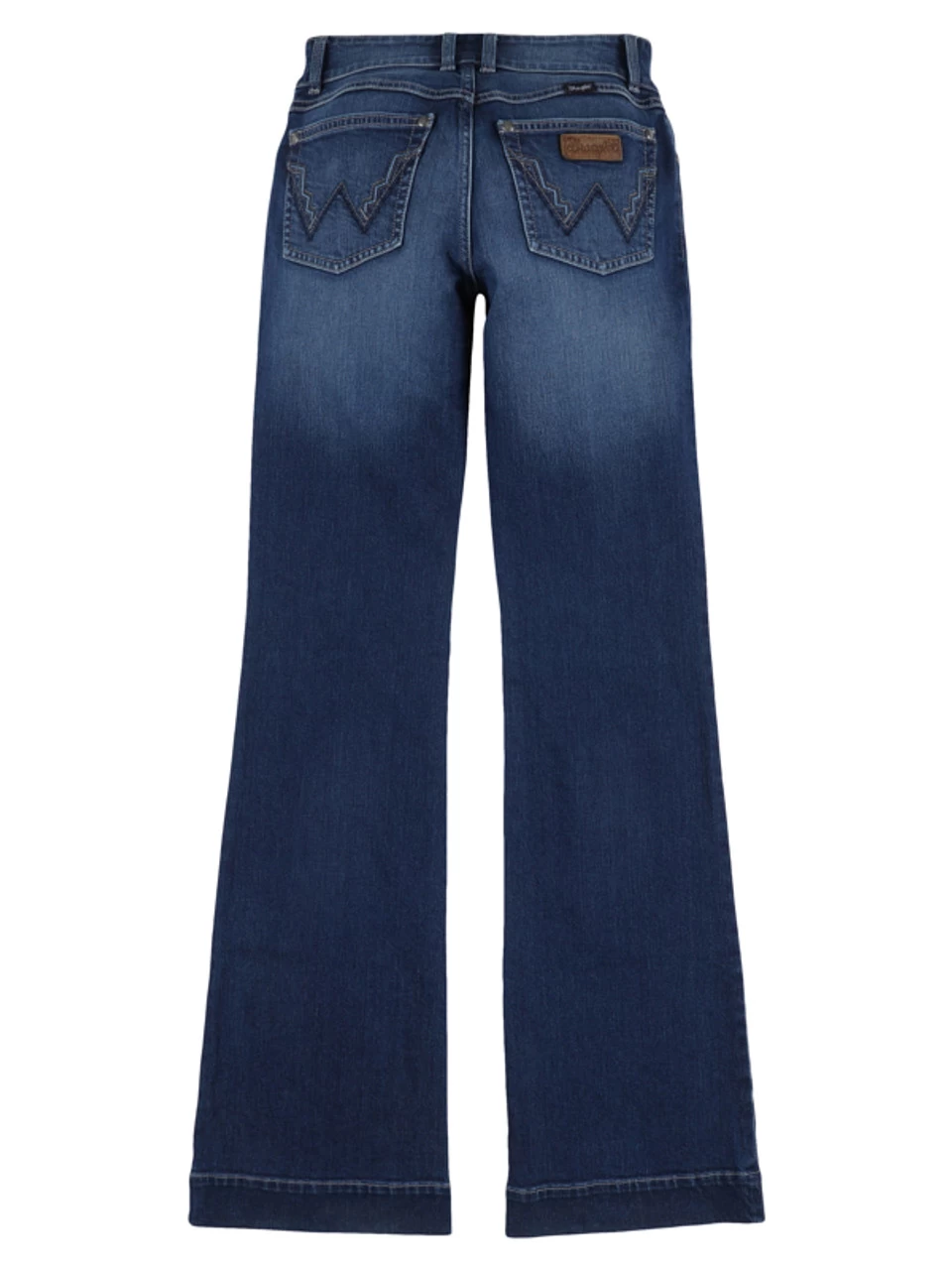 Wrangler Women's Mae Mid Rise Trouser Dark Wash Jeans With Navy Embroidered "W" 7 Wrangler Women's Mae Mid Rise Trouser Dark Wash Jeans With Navy Embroidered "W" - Image 7