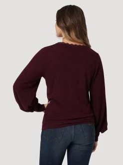Wrangler Ladies Long Sleeve Purple Ballon Sleeve Top -Comprehensive Shop P2737770 1 29741.1688061560