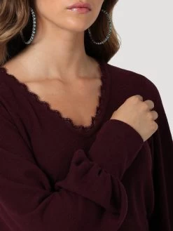 Wrangler Ladies Long Sleeve Purple Ballon Sleeve Top -Comprehensive Shop P2737770 2 93037.1688061560