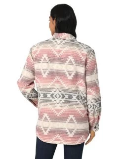 Wrangler Ladies Dusk Rose Southwestern Print Shacket -Comprehensive Shop P2738230 4 64682.1692032372
