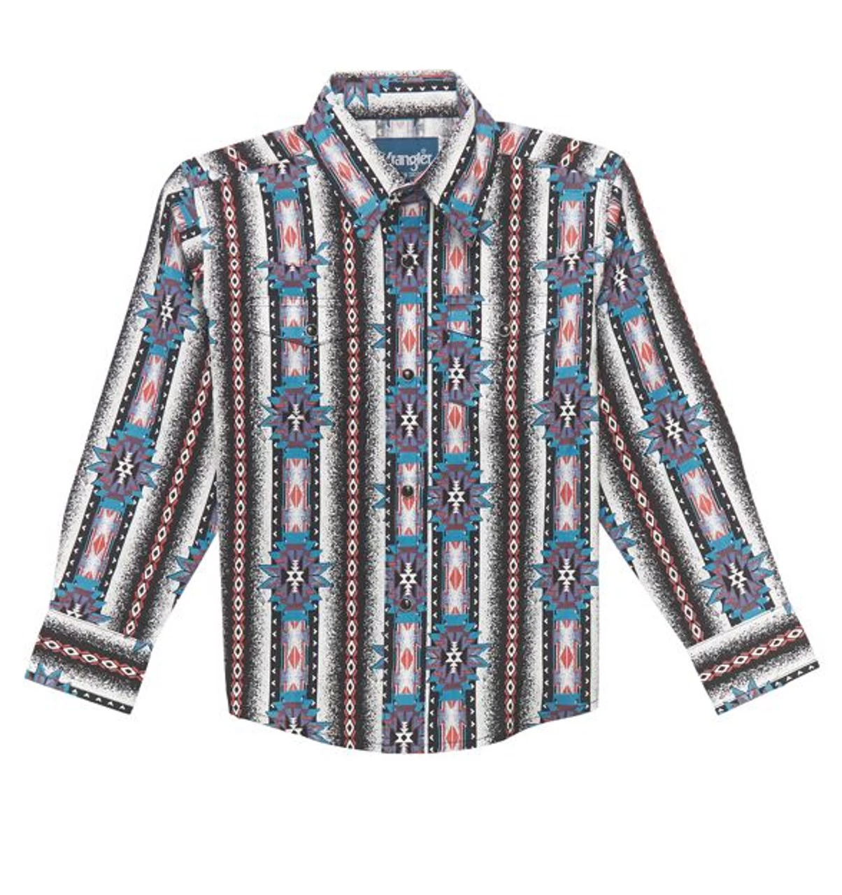 Wrangler Boys Checotah Long Sleeve Western Snap Shirt Adobe Blac 1 Wrangler Boys Checotah Long Sleeve Western Snap Shirt Adobe Blac