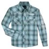 Wrangler Boy's Logo Long Sleeve Western Snap Shirt In Bold Blue Plaid