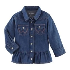 Wrangler Infant Girl's Long Sleeve Snap Up Denim Jacket
