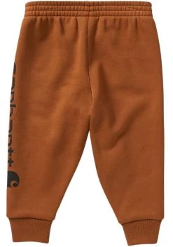 Carhartt Boys Brown Elastic Waistband Logo Fleece Sweatpants