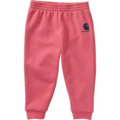 Carhartt Girls Pink Elastic Waist Fleece Logo Sweatpants