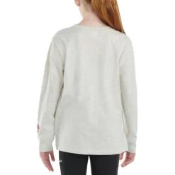Carhartt Girls Oatmeal Heather Long Sleeve Graphic Pocket T-Shirt -Comprehensive Shop P2742870 3 48211.1678122771