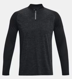 Under Armour Mens Black 2.0 1/4 Zip Long Sleeve Shirt
