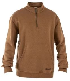 Noble Outfitters Men's Flex Quarter Zip Tobacco Heather Pullover Hoodie
