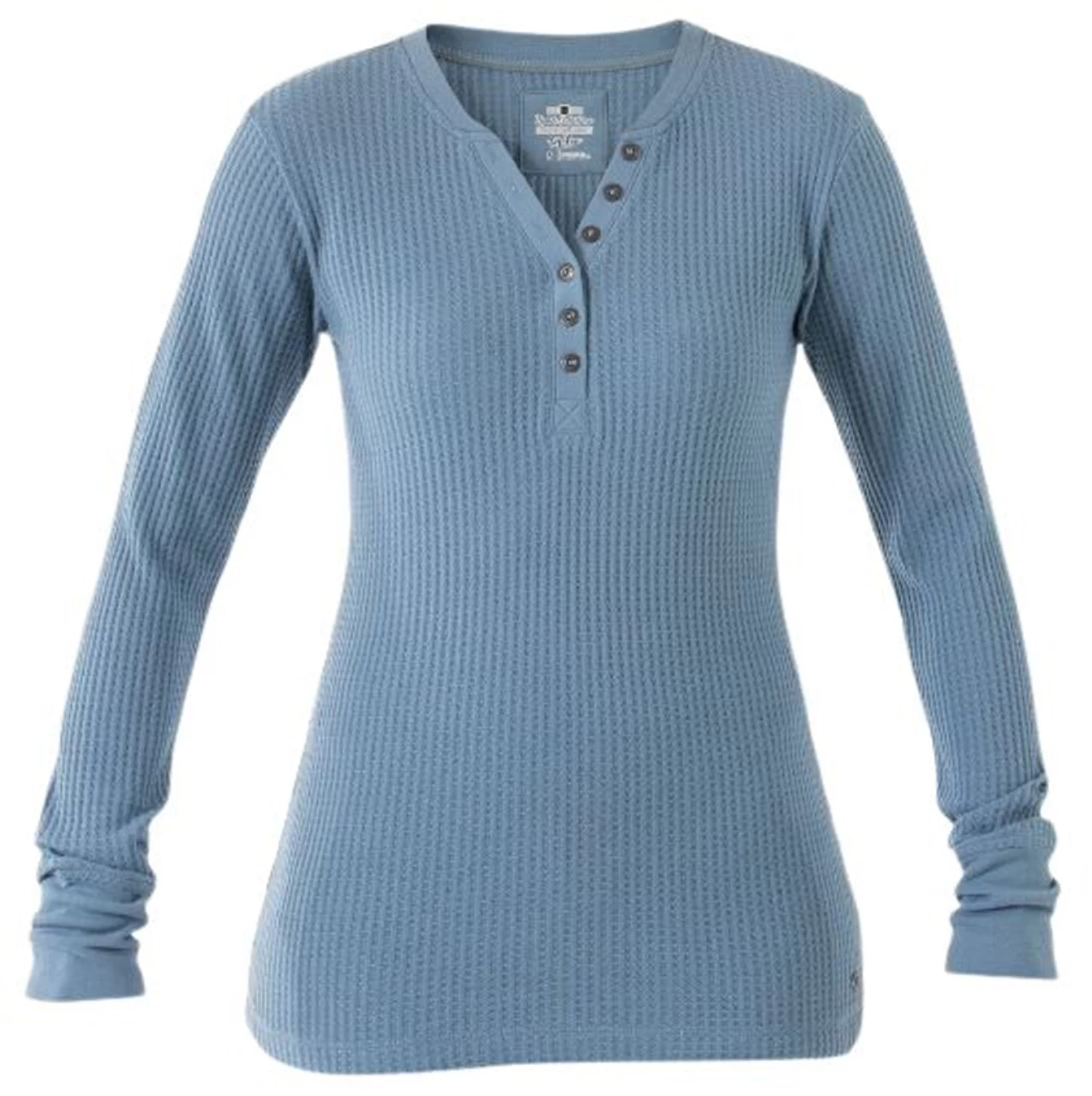 Noble Outfitters Women's Cashmere Blue Tug-Free Henley Long Sleeve Shirt 1 Noble Outfitters Women's Cashmere Blue Tug-Free Henley Long Sleeve Shirt