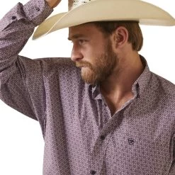 Ariat Mens Casual Series Classic Fit Wine Club Demetri Long Sleeve Shirt -Comprehensive Shop P2762875 3 74665.1672764652