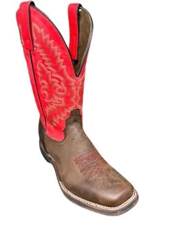 Nocona Women's Luisa Square Toe Western Boot - Brown/Pink