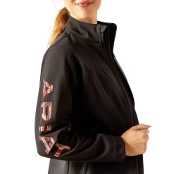 Ariat Womens Black Mirage New Team Softshell Jacket -Comprehensive Shop P2769455 3 88042.1692304370