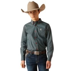 Ariat Boys Bitter Chocolate Broderick Classic Long Sleeve Shirt