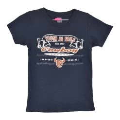 Cowboy Hardware Boys Short Sleeve Tough As Nails T-Shirt In Navy