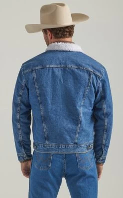 Wrangler Mens Denim Sherpa Lined Stonewash Jacket -Comprehensive Shop P2781205 1 60171.1692303940