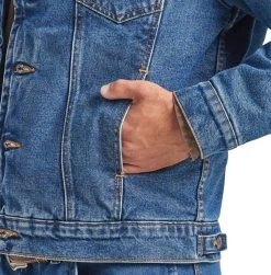 Wrangler Mens Denim Sherpa Lined Stonewash Jacket -Comprehensive Shop P2781205 3 26664.1692303940