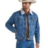 Wrangler Mens Denim Sherpa Lined Stonewash Jacket