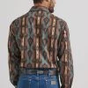 Wrangler Mens Checotah Brown Multi Long Sleeve Shirt