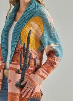 Wrangler Ladies Americana Long Sleeve Cardigan -Comprehensive Shop P2785530 2 19374.1692302459