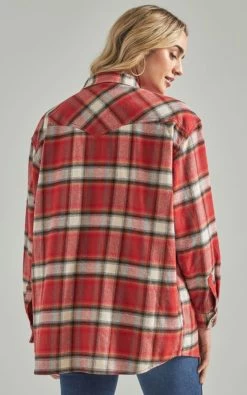 Wrangler Ladies Burnt Henna Western Boyfriend Long Sleeve Shirt -Comprehensive Shop P2785630 1 44966.1692302584