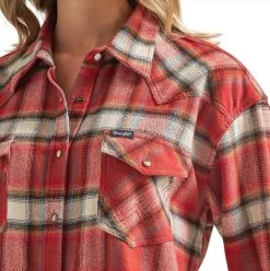 Wrangler Ladies Burnt Henna Western Boyfriend Long Sleeve Shirt -Comprehensive Shop P2785630 2 85270.1692302584