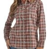 Wrangler Ladies Arganoil Western Boyfriend Shirt