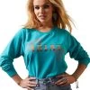 Ariat Womens Viridian Green R.E.A.L. Rose Sweatshirt