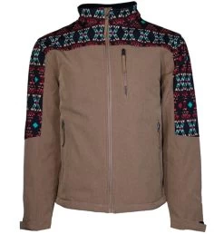 Hooey Mens Softshell Jacket Tan/Aztec