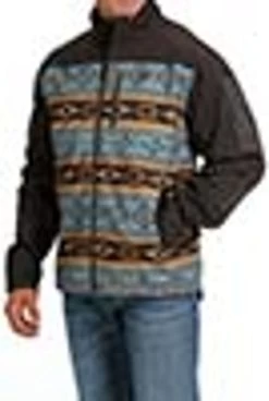 Cinch Men's Softshell DWR Blue/Brown Aztec Striped Jacket 9 Cinch Men's Softshell DWR Blue/Brown Aztec Striped Jacket -Comprehensive Shop P2793785 5 38012.1677527058