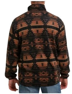 Cinch Men's Black/Brown Aztec Printed Polar Fleece Pullover -Comprehensive Shop P2793845 4 31982.1696363414