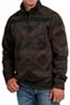 Cinch Men's Aztec Printed Brown Fleece Pullover -Comprehensive Shop P2793965 4 16015.1677526980