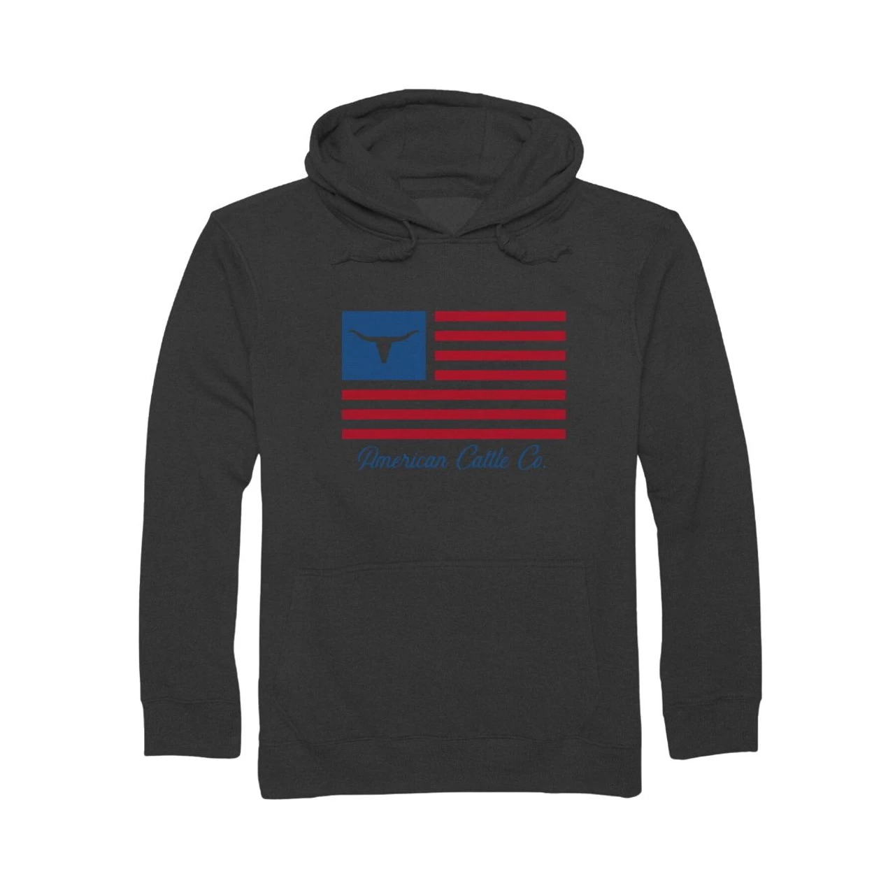 Rural Cloth Mens Charcoal American Cattle Co. American Flag Hoodie 1 Rural Cloth Mens Charcoal American Cattle Co. American Flag Hoodie