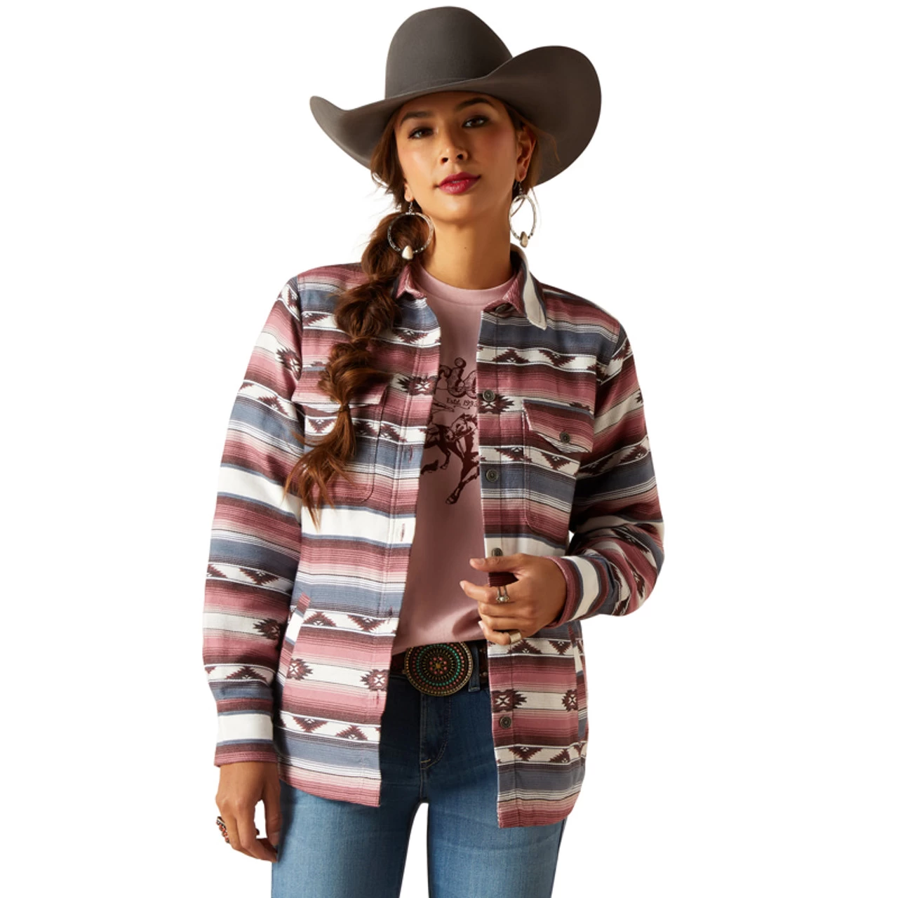 Ariat Women's Endless Serape Print Shacket Shirt Jacket 1 Ariat Women's Endless Serape Print Shacket Shirt Jacket
