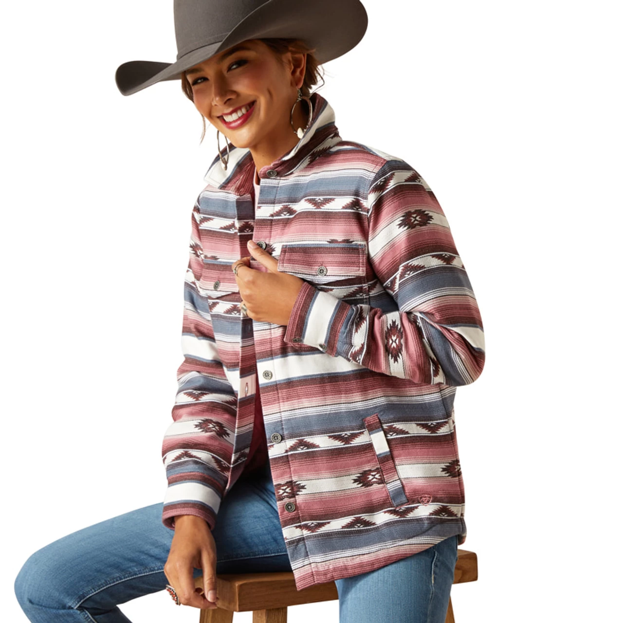 Ariat Women's Endless Serape Print Shacket Shirt Jacket 2 Ariat Women's Endless Serape Print Shacket Shirt Jacket - Image 2