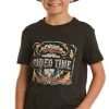 Rock & Roll Cowboy Boy's Dale Rodeo Time Black Short Sleeve Shirt