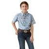 Ariat Boys Lilac Maurico Classic Fit Short Sleeve Shirt