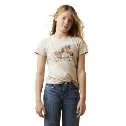 Ariat Girls R.E.A.L. Oatmeal Heather Caballo Tee