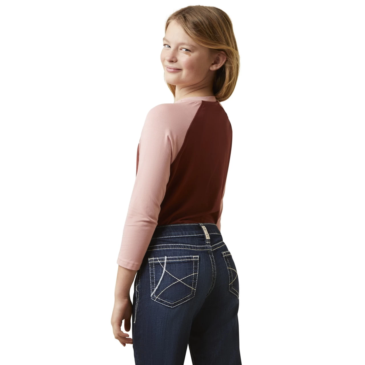 Ariat Girls R.E.A.L. Fired Brick GO Ariat Tee 2 Ariat Girls R.E.A.L. Fired Brick GO Ariat Tee - Image 2