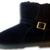 GaaHuu Women's Faux Suede Knit Back Boots - Black