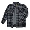 R Country Men's Gray/Black Brawny Sherpa-Lined Full Zip Flannel Jacket