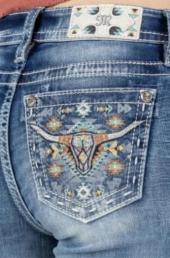 Miss Me Womens Turquoise Native Longhorn Bootcut Jean -Comprehensive Shop P2829765 4 95843.1683573159