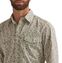 Wrangler Mens Long Sleeve Premium Grey And Tan Button Down Shirt 5 Wrangler Mens Long Sleeve Premium Grey And Tan Button Down Shirt -Comprehensive Shop P2836450 2 22095.1692033438